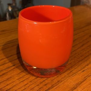 ONE glassybaby SUPER RARE CRUSH handblown orange votive candleholder pre-trsk